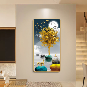 Cao cấp mới Internet đỏ đồng hồ treo tường nhà phòng khách phòng ăn phòng ngủ hình chữ nhật câm sáng tạo đồng hồ miễn phí - Product Image 4