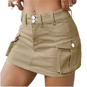 Jupe Courte en Jean Cargo Sexy Taille Basse Boutonnée Style Décontracté Streetwear d'Été pour Femme – Grande Vente - Product Image 2