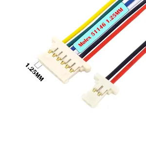 ชุดสายไฟพร้อมขั้วต่อแบบ Ultra Thin Molex Panelmate Series 51146 ระยะห่างขา 1.25 มม. ขั้วต่อแบบ 2 3 4 5 6 7 8 9 10 พิน - Product Image 1