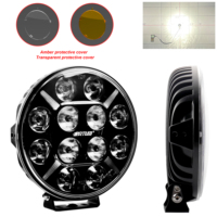 BRTLED Nouveau projecteur LED rond tout-terrain 4x4 super lumineux 120W 12000lm pour voiture, universel 9 pouces, avec laser LED pour la conduite, avec ETM