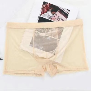 Boxers ultra-fins transparents pour hommes, lingerie sexy, <span class=keywords><strong>string</strong></span> pour hommes, culotte en maille respirante, taille mi-haute, boxers - Product Image 5