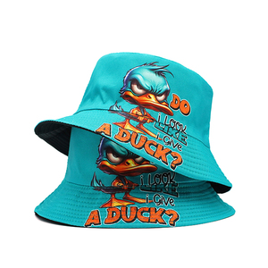 Ngoài trời mùa hè dù để che nắng Panama Cap cho nam giới và phụ nữ thiết kế vị trí ngư dân Mũ cap in ấn mô hình phim hoạt hình vịt xô <span class=keywords><strong>hat</strong></span> - Product Image 2
