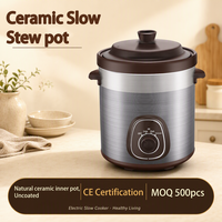 Marmite Électrique en Céramique Grande Capacité 10 Litres, Robuste, pour Soupes et Bouillons d'Hôtel, Mijoteuse Commerciale à Cuisson Lente