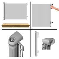 Échantillons en stock : Ensemble de barrières de sécurité rétractables multifonctionnelles pour bébés, compatibles avec les toilettes et les tiroirs, pour usage intérieur/extérieur, installation sans perçage