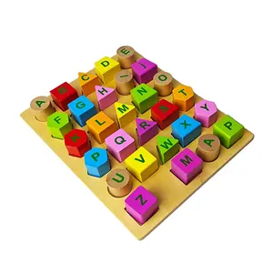 멀티 모양 하이 퀄리티 어린이 교육 알파벳 공예 퍼즐 3D 나무 퍼즐 몬테소리 다른 아기 장난감
