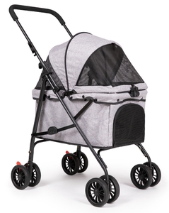 Carrito de Mascotas de Alta Calidad, Lujoso, Fácil de Montar, Plegable, Portátil, Transpirable y Cómodo, con Cuatro Ruedas - Product Image 1