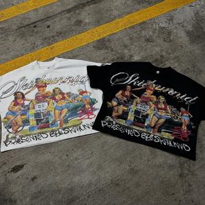 T-shirt surdimensionné à épaules tombantes en coton lourd personnalisé, T-shirt court et ample pour homme, impression numérique - T-shirts pour hommes - Product Image 4