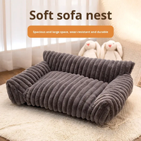 Lit pour animaux de compagnie au design de luxe en hiver lit pour animaux de compagnie en peluche imperméable de haute qualité motif solide Style moderne chaud et confortable lit pour chien chat