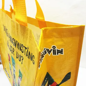 Bolsa de compras laminada de polipropileno, bolsa grande impermeable con logotipo, personalizada, rpet pp