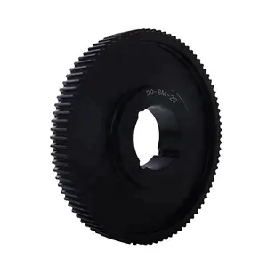 Puleggia dentata per cinghia di distribuzione da 8M per larghezza 30mm con foro cilindrico e boccola conica, trattamento superficiale in ossido nero OEM, certificazione ISO9001 - Product Image 3
