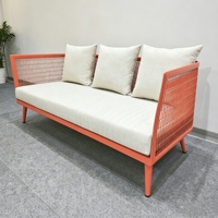 Ensemble de canapés d'appoint en aluminium perforé avec motif en maille de la marque Zhongkai Furniture, résistant à la rouille, pour jardin extérieur, avec chaise longue et table