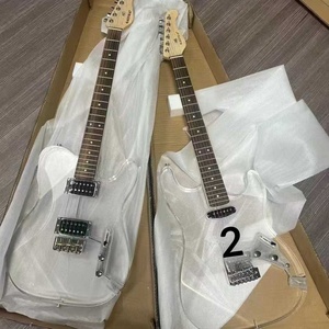 Guitare électrique ST simple ou double, corps en peuplier, manche en palissandre, <span class=keywords><strong>acrylique</strong></span> transparent, pont vibrato simple personnalisé - Product Image 4