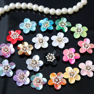 Thiết Kế Mới Đẹp 3D Sequin Flowers Thêu <span class=keywords><strong>Patch</strong></span> Cho Trang Phục - Product Image 2
