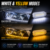 Bande lumineuse LED universelle flexible en silicone WRGB, contrôle sans fil par application, clignotant dynamique, lampe DRL pour voiture 12V