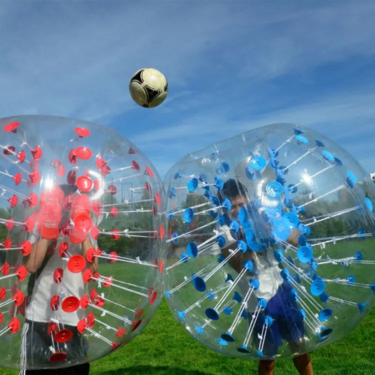 Hete Verkoop 1.2M Team Building Pvc Bubble Voetbal Voetbal Bubble Bal Bumper Zorb Bal Met Gekleurde Stippen