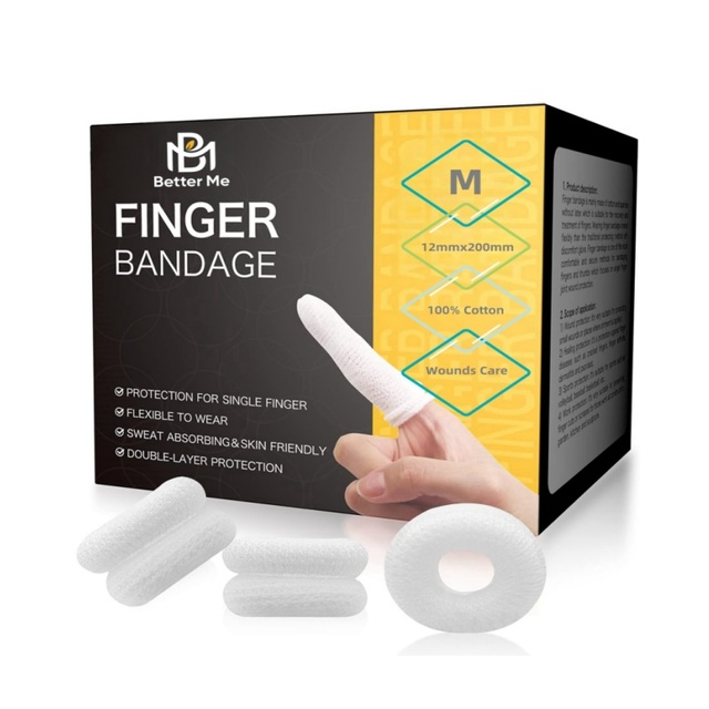 60pcs White Elastic Breathable Cotton Finger Cot Tubular Fingertip Protector Reusable Handguard Thumb Bandage