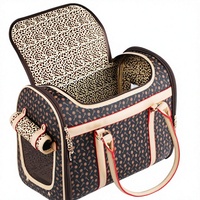 Sac de transport pour animaux de compagnie moderne de luxe multifonctionnel à fermeture éclair gaufrée et souple pour utilisation en voiture 43x30x23cm