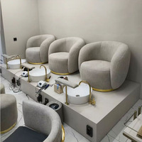 Fournisseurs de meubles de salon crème les plus populaires Chaises de pédicure spa à pied arrière court avec évier en céramique