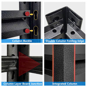 전자 레인지 블랙 아이언 샵 대형 차고 다층 스틸 홈 주방 선반 단위 5 단 금속 보관 랙 선반 - Product Image 5