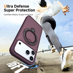 Nouvelle coque de téléphone magnétique translucide mate pour iPhone 18 17 Pro Max avec protection à 360° °   Support de téléphone avec recharge sans fil et coque de protection - Product Image 3