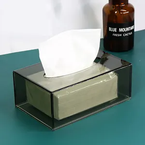 Acryl-Seidenpapier-Schachtelhalter, durchsichtiger Seidenpapier-Schachtel Spender für Gesichtstuch, Trocknungsmatten. Perfekte Abdeckung für Badezimmer, Schreibtisch