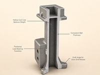 Base de support structurel en acier inoxydable, fabriquée sur mesure par procédé de moulage par inversion au solfure de silicium, réalisable par usinage selon plans