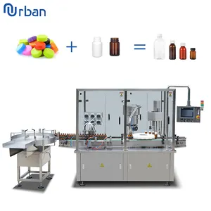 Máquina automática personalizada de enchimento e tampagem de garrafas de vidro/pet líquido 100ml 120ml 200ml