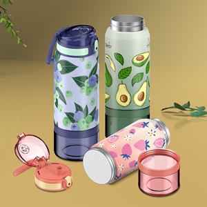 Bouteille d'eau isotherme sport avec poignée, gourde thermique pour le voyage, la gym, le camping, gourde sous vide - Product Image 3