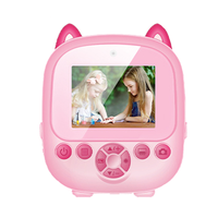 Cámara Infantil de Moda, Cámara de Video HD Azul con IA, Impresora Térmica sin Tinta, Impresión Instantánea con un Clic