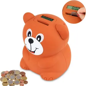 Banco de monedas Digital de plástico grande con forma de Animal para niños, más vendido, para regalo