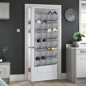 Over The Door <b>Shoe</b> Organizer 24 Pockets Hanging Storage Rack For Closet Men Women <b>Shoes</b> Organizer Grey - Product Image 3