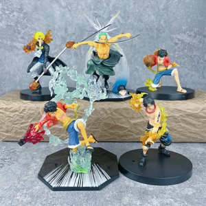 Haute qualité PVC feu poing Luffy Zoro Sanji <span class=keywords><strong>Ace</strong></span> trois épées flux modèle figurine Anime ornements pour collectionneurs - Product Image 3