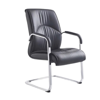 Chaise de bureau Xipi élégante et personnalisable, moderne, pour la maison, en cuir PU imperméable, ergonomique, avec base en acier courbé