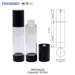 Flacon Airless de Luxe 50ml Transparent Vide en Plastique Personnalisable avec Pompe Airless, Étiquette Logo Personnalisé, Emballage pour Lotion - Product Image 2