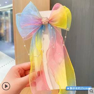 Clochette à <span class=keywords><strong>cheveux</strong></span> pour enfants, 1 pièce, nœud en forme de fleurs, ruban pour <span class=keywords><strong>cheveux</strong></span> tressés, <span class=keywords><strong>avec</strong></span> pompon, vente en gros - Product Image 5