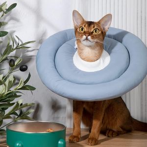 <span class=keywords><strong>Collar</strong></span> de Recuperación Ajustable para Mascotas, Tipo Donut, de Nailon, para Perros y Gatos, Cómodo y Suave, con Patrón Sólido y Cintas - Product Image 4