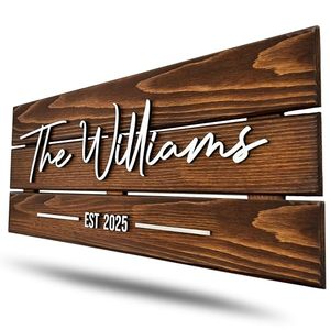 Targa <span class=keywords><strong>in</strong></span> <span class=keywords><strong>Legno</strong></span> Personalizzata e su Misura, <span class=keywords><strong>Legno</strong></span> Rustico Massiccio, Regalo di Nozze per Coppie, Casa, Ufficio, Cognome Familiare - Product Image 1