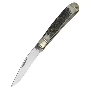 Couteau de poche professionnel pliant avec manche en bois, cadeau de Camping pour l'auto-défense de survie