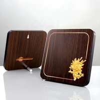 Plaque personnalisée en bois de noyer de 8 pouces avec emblème métallique 3D, récompense d'entreprise haut de gamme avec impression UV HD