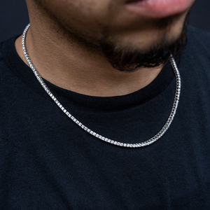 Premium 14K White Gold Tennis Chain 2.5mm Lab Grown CVD Diamond IGI Certified Hip Hop Style Jewelry Gift <b>Necklace</b> India - Product Image 1