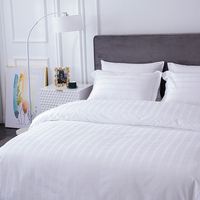 Ensemble de literie hôtel 100% pur coton King Queen Double grande taille unique 4 pièces ensemble de draps de lit couleur unie