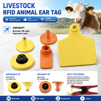 Etiqueta de Oreja RFID de TPU Impermeable de 134.2kHz UHF LF HF para Ganado, Ovejas, Cerdos, Gestión de la Identificación Animal