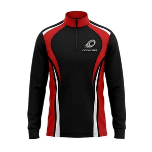 Ensemble d'entraînement de football personnalisé noir, rouge et blanc avec blocs de couleur, survêtement demi-zip OEM ODM - Product Image 2
