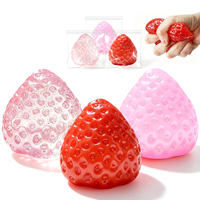 Grands Squishies Taba Fraise Mignons, Jouets à Presser Fraise, Squishies Fruits Améliorés, Jouet Anti-Stress Kawaii Collant