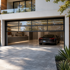 <span class=keywords><strong>Porte</strong></span> de <span class=keywords><strong>garage</strong></span> <span class=keywords><strong>sectionnelle</strong></span> motorisée électrique moderne en aluminium robuste et résistante au vent pour entrepôt extérieur - Product Image 2