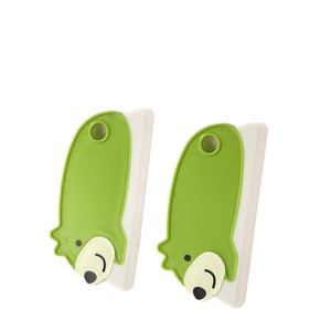 Espátula con forma de oso para limpieza de ventanas de vidrio, mini herramienta de plástico, color blanco y verde - Product Image 1
