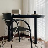 Bureau en bois massif noir vintage du milieu du siècle - Design mobile écologique pour usage domestique ou de bureau - Bureau d'écriture créatif minimaliste