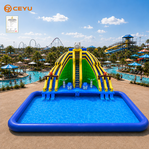 Toboggan aquatique gonflable géant Ceyu avec <span class=keywords><strong>piscine</strong></span> pour enfants, jeux aquatiques extérieurs, location pour fêtes, design personnalisé - Product Image 1