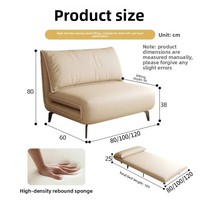 Sofá Cama Plegable de Doble Uso con Estructura Metálica, Diseño Moderno y Minimalista, Tapicería de Tela Tecnológica para el Hogar, Venta Directa de Fábrica
