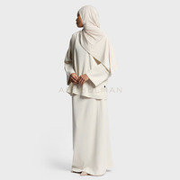 Ensemble 2 pièces haut et jupe élégant de couleur unie pour femme musulmane, coordonné et modeste, haut de gamme et personnalisé